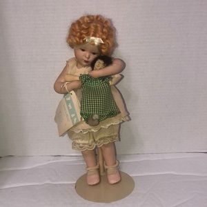 VINTAGE PORCELAIN DOLL by BESSIE PEASE GUTMANN. HER LITTLE RAG DOLL INCL…